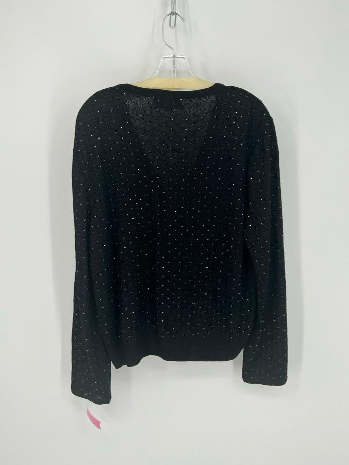 ST JOHN EVENING Size 14 Black Knit Shimmer Cardigan