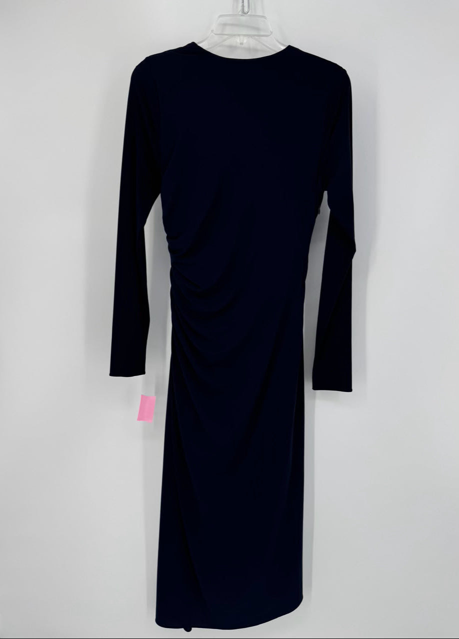 HALSTON Size 8 Midnight Rouching Giorgia Jersey Cocktail Dress NWT