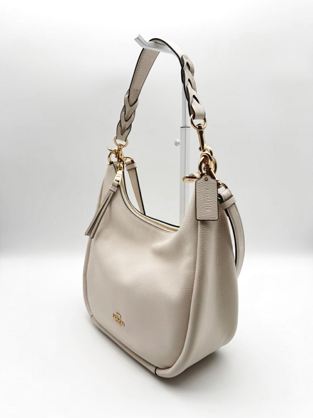 COACH Jules Cream Leather Hobo Bag