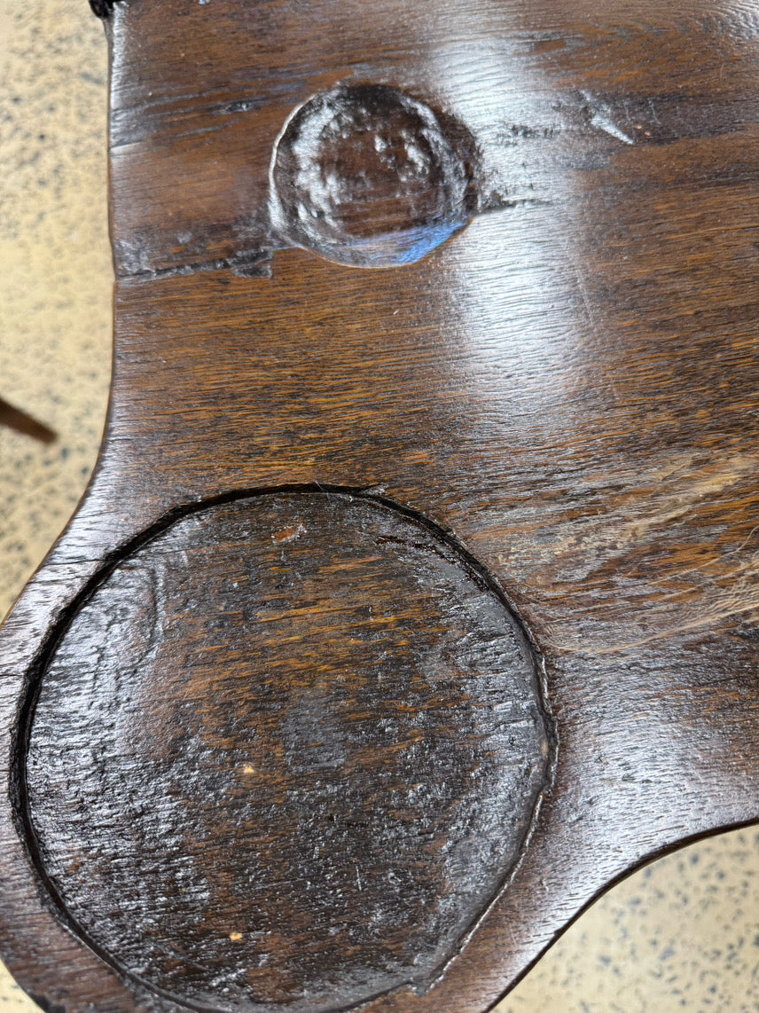 ANTIQUE Dark English Oak Folding Game Table