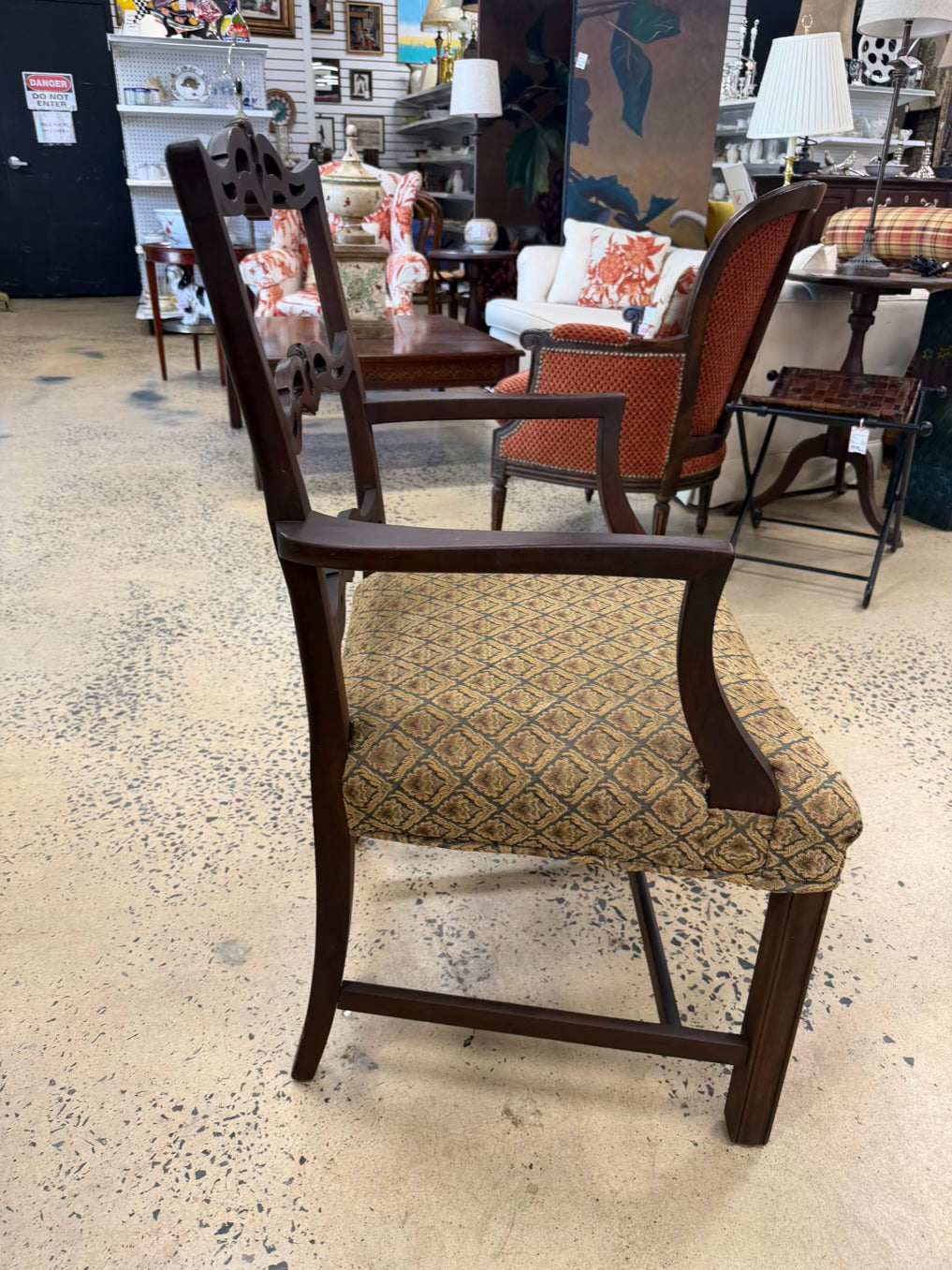 VINTAGE Wood Dining Set Of Table & 6 Ribbon Back Chairs w/ Leaves