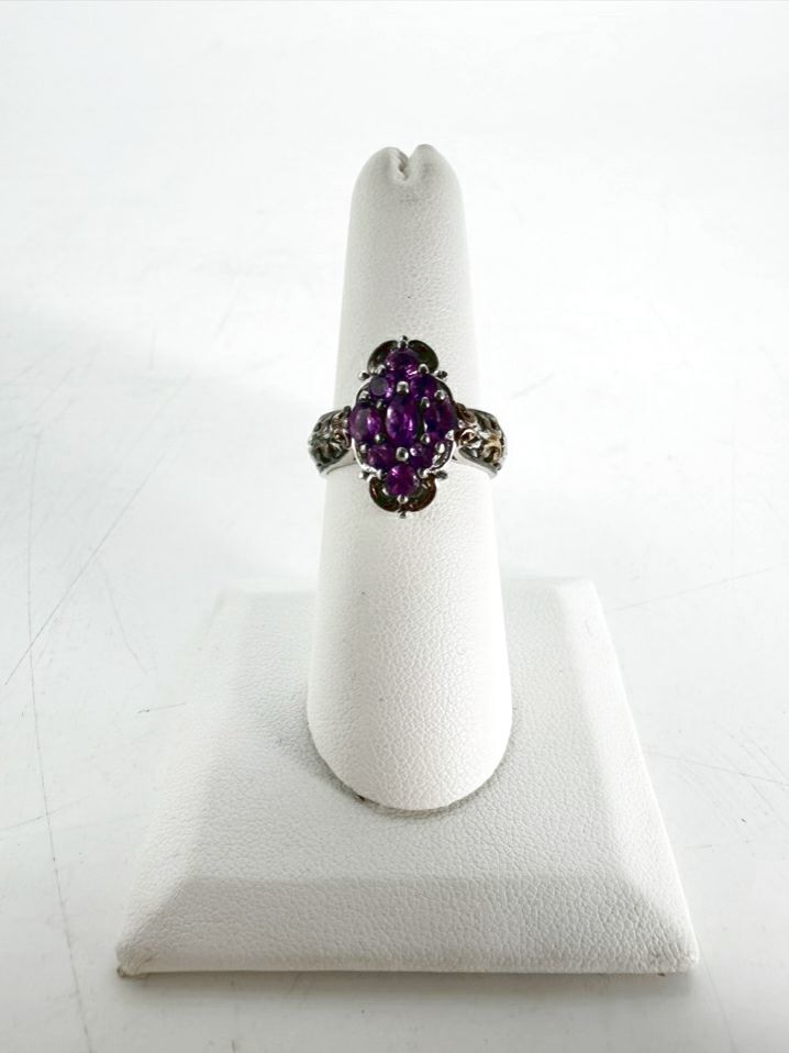 STERLING SILVER Purple Amethyst look Ring