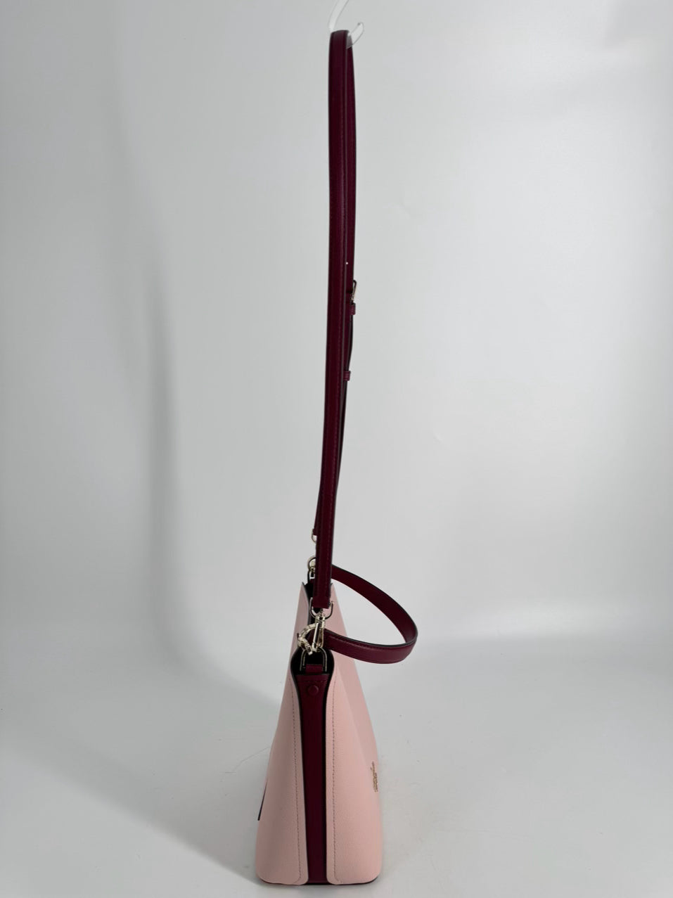 KATE SPADE Pink & Merlot Leather Darcy Small Bucket Crossbody