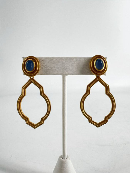 JULIE VOS Gold Blue Stone Earrings