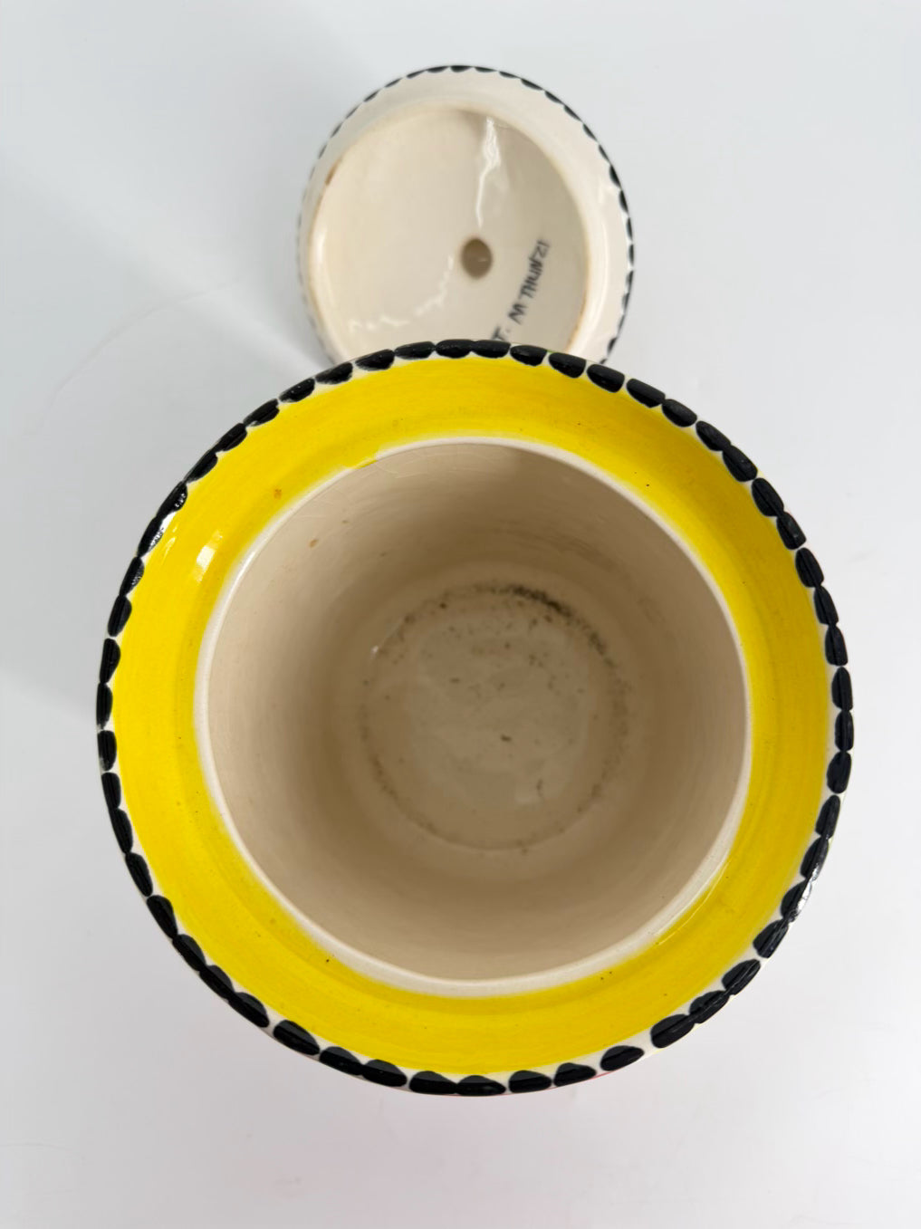 ZIMBABWE Multi Colored Ceramic Large Jar w/ Lid