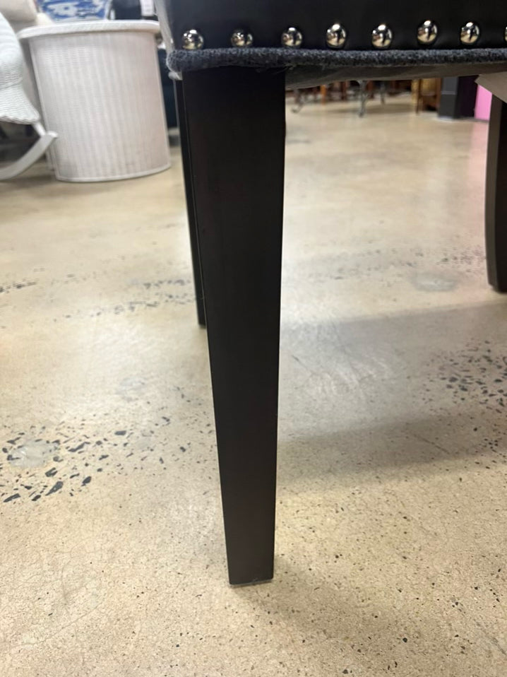 Gray Wood Dining Table & 6  Nail Head Chairs