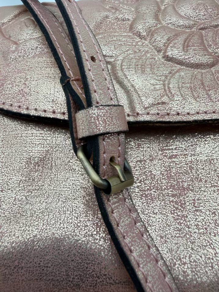 PATRICIA NASH Leather Rose Embossed Crossbody Bag