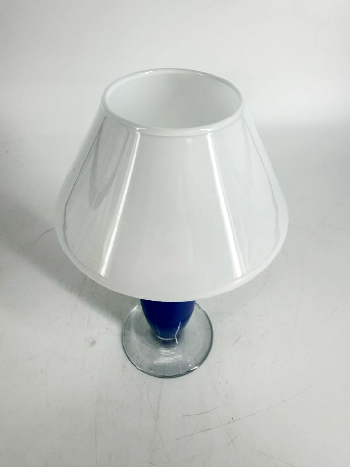 MURANO GLASS Blue & White Glass Votive Candle Holder