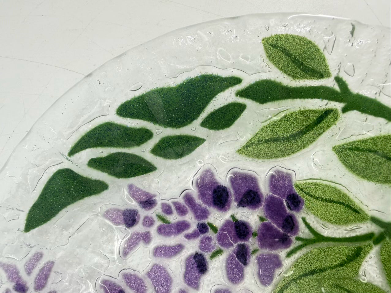 SYDENSTRICKER Clear, Green & Purple Glass Grapes Set Of 6 Dessert Plates
