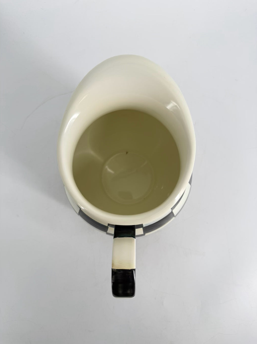 MACKENZIE CHILDS Courtly Check Black & Cream Metal Pitcher