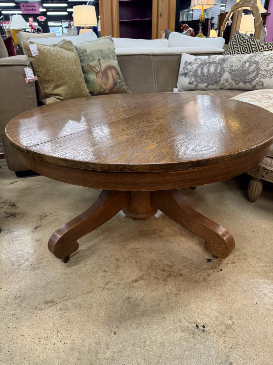 ANTIQUE Oak Round Coffee Table