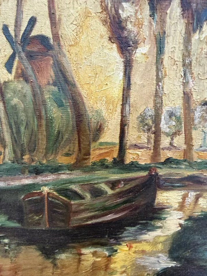 HOLMES Stream By Flower Ladies Shed Painting In Brown Frame