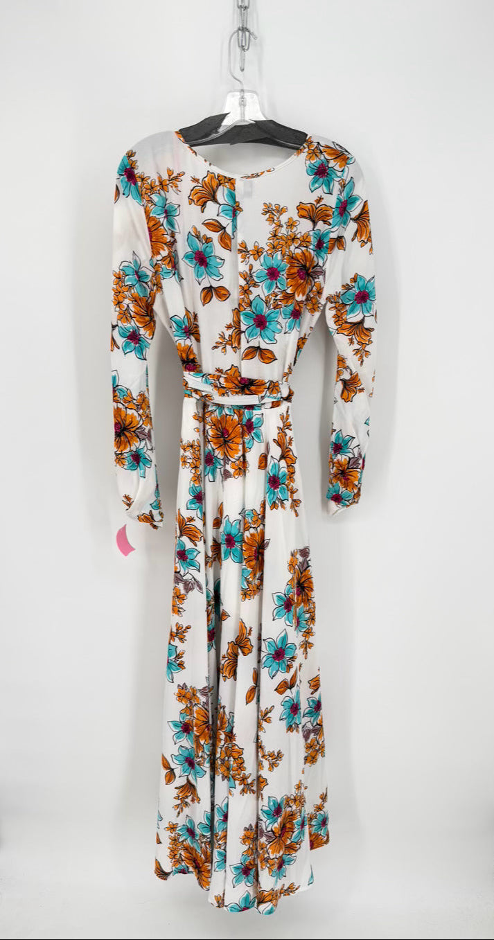 MEGHAN LOS ANGELES Size M Bone Print Floral Maxi-Dress NWT