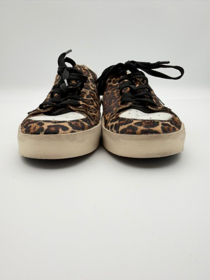 GOLDEN GOOSE WMNS Size 38 White & Brown Animal Print Sneakers