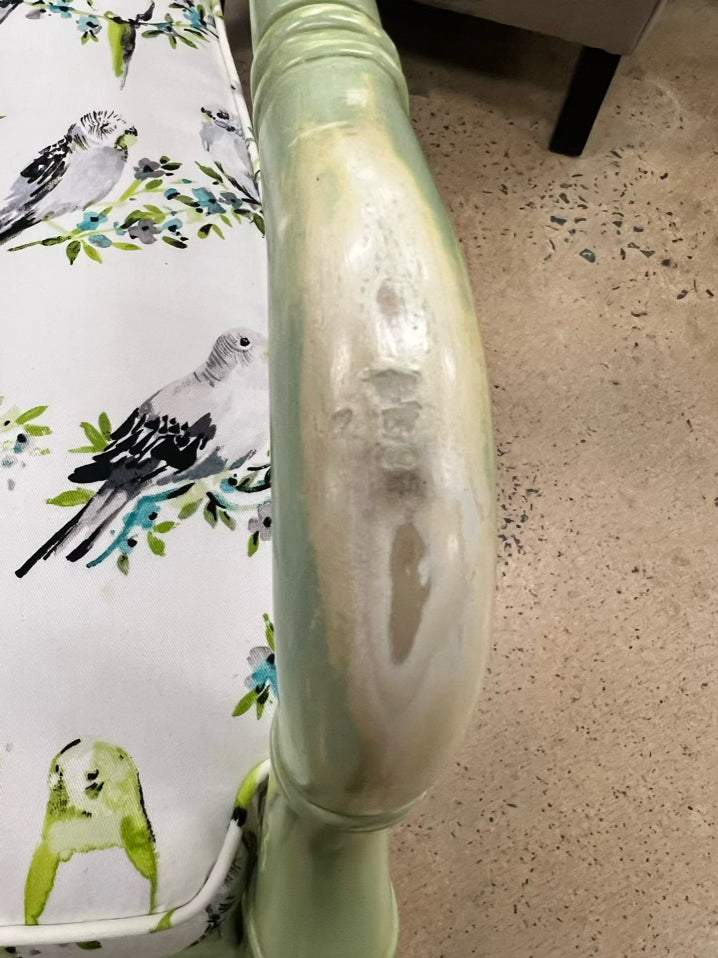 Green Painted Wood Occasional Chair