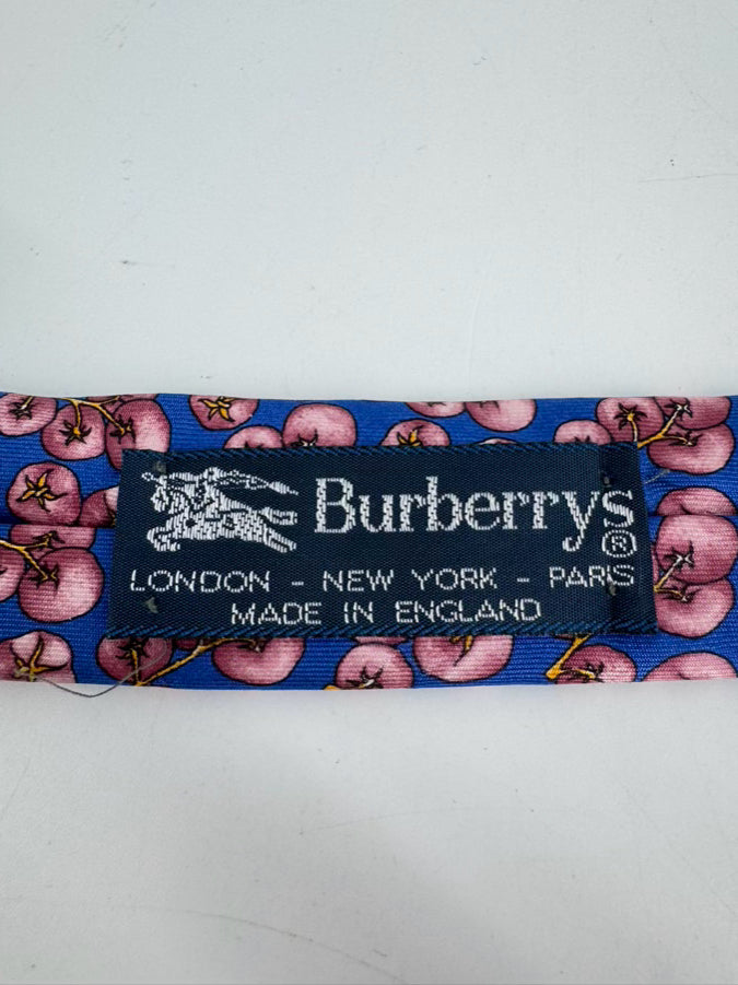 BURBERRYS Blue & Pink Silk Tie