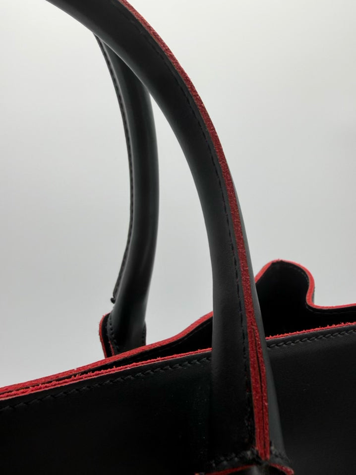 VARRIALE Black Leather Tote Bag