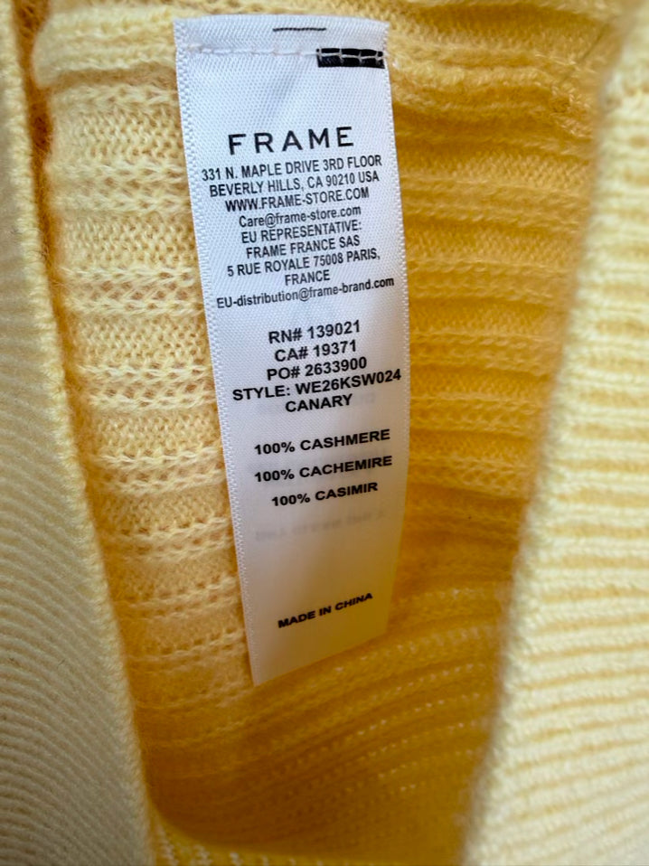 FRAME The Cashmere Sunbeam Wmn's Size S Canary Cashmere Sweater NWT