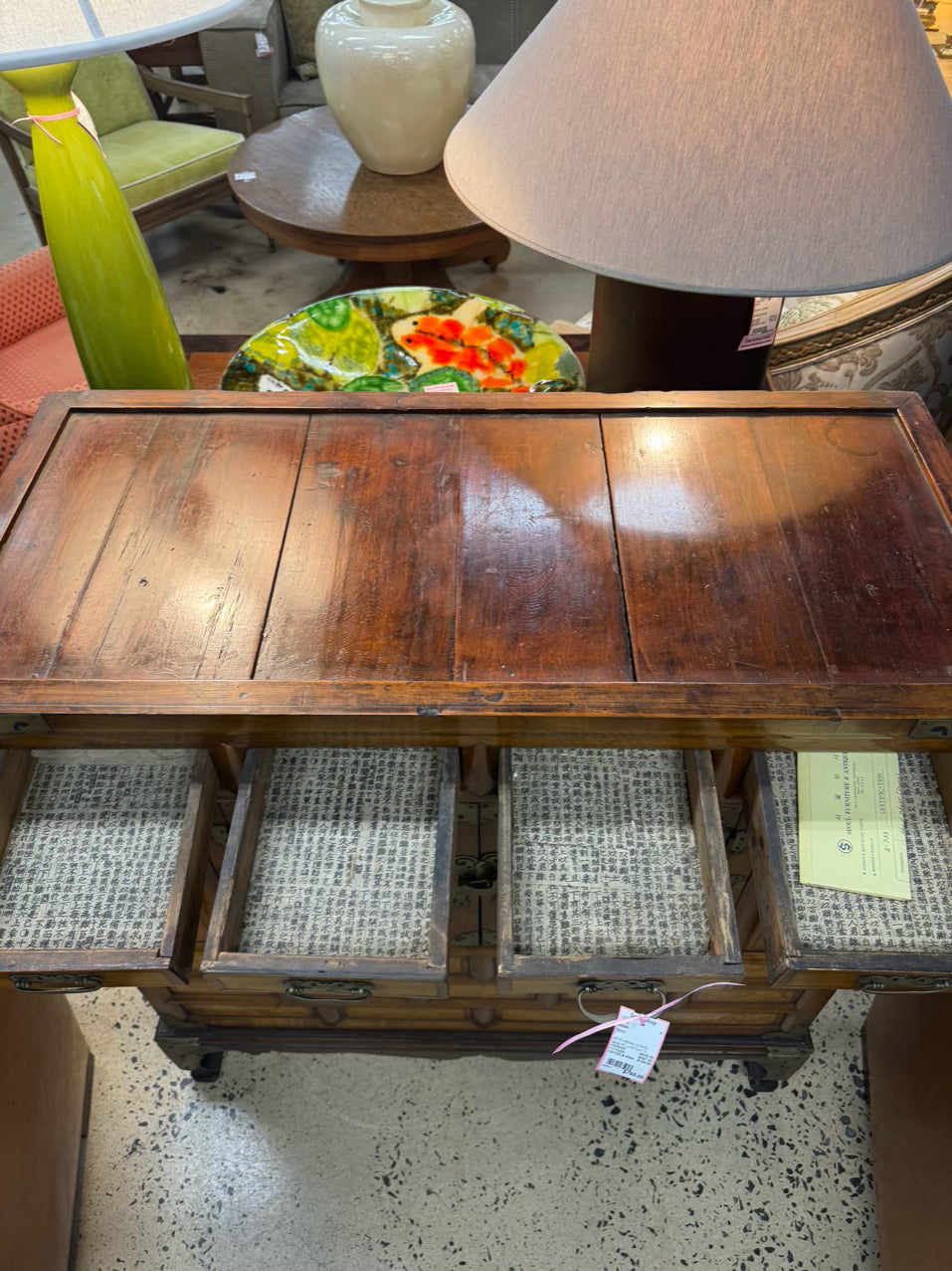 Wood & Brass Butterfly Detail Cabinet