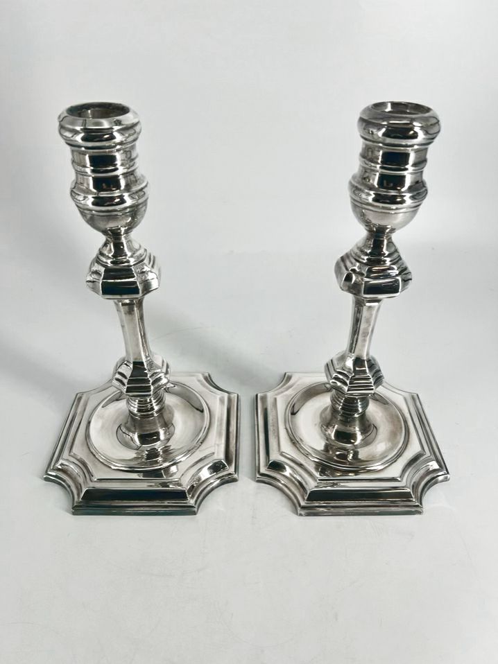 CHELSEA HOUSE Silver Plate Pair of 1984 Candleholders