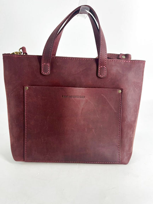 PORTLAND LEATHER CO. Oxblood Leather Tote Bag W/ Wallet