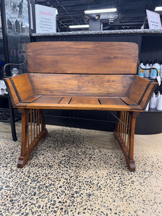 ANTIQUE Light Pine Buggy Bench
