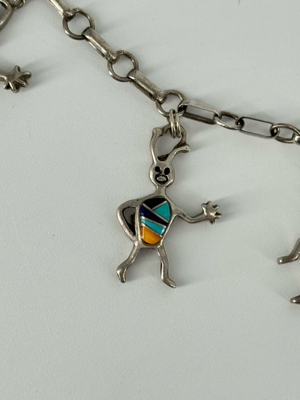 ROCK CRITTERS Sterling Gemstone Details Charm Bracelet