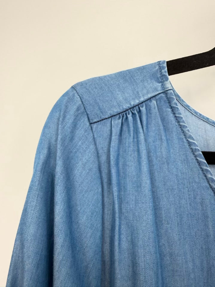 LUCKY BRAND Size L Blue Chambray Dress
