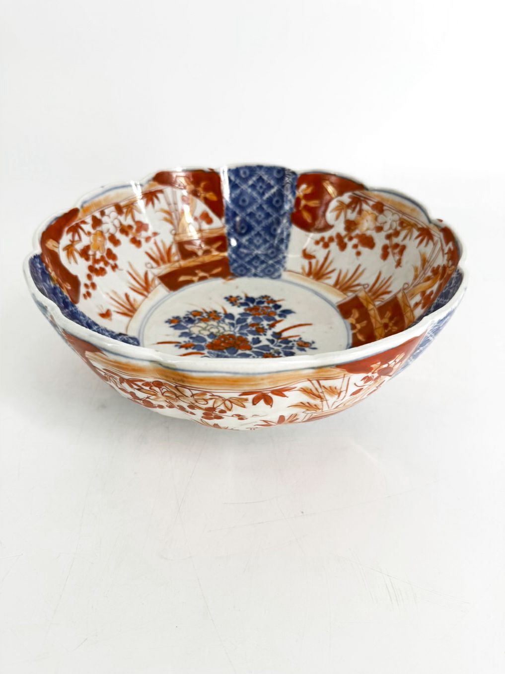 IMARI Rust, Blue & White Porcelain Bowl