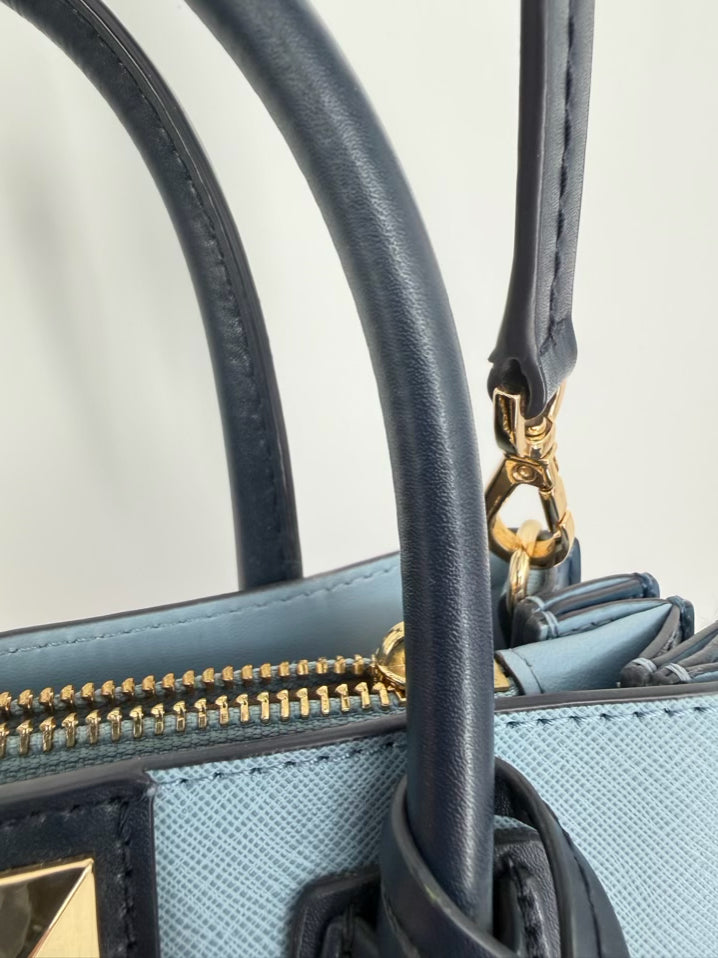 MICHAEL KORS Blue Leather Studded Purse