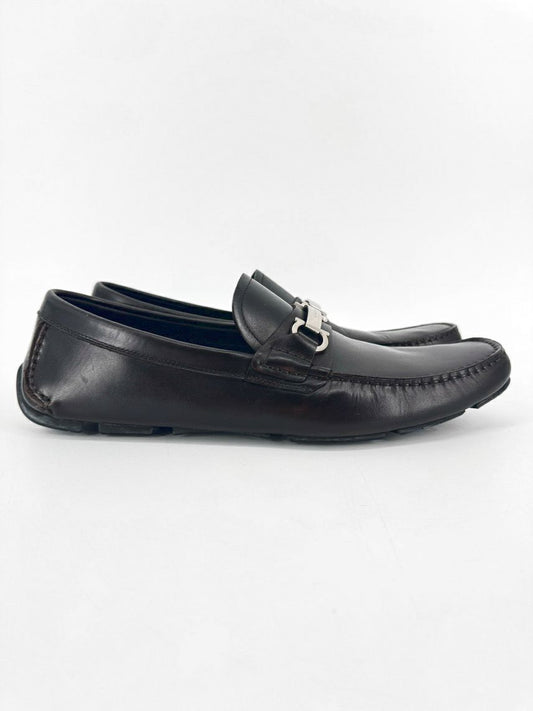 SALVATORE FERRAGAMO Size 11 Chocolate Leather Loafers
