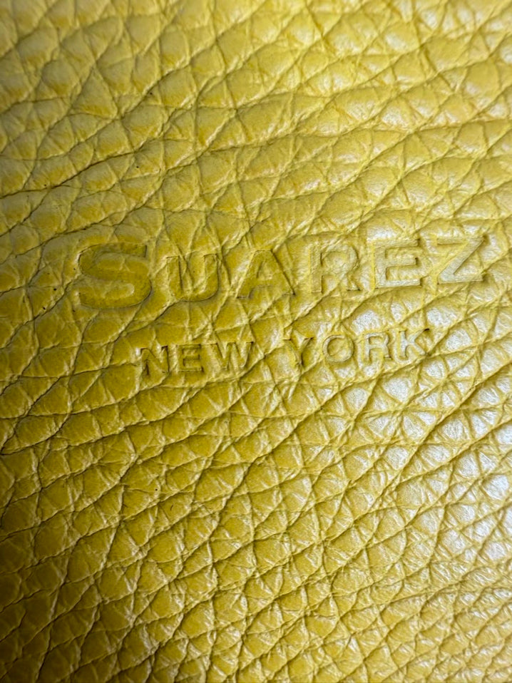 SUAREZ Yellow Leather Laser Cut Tote Bag