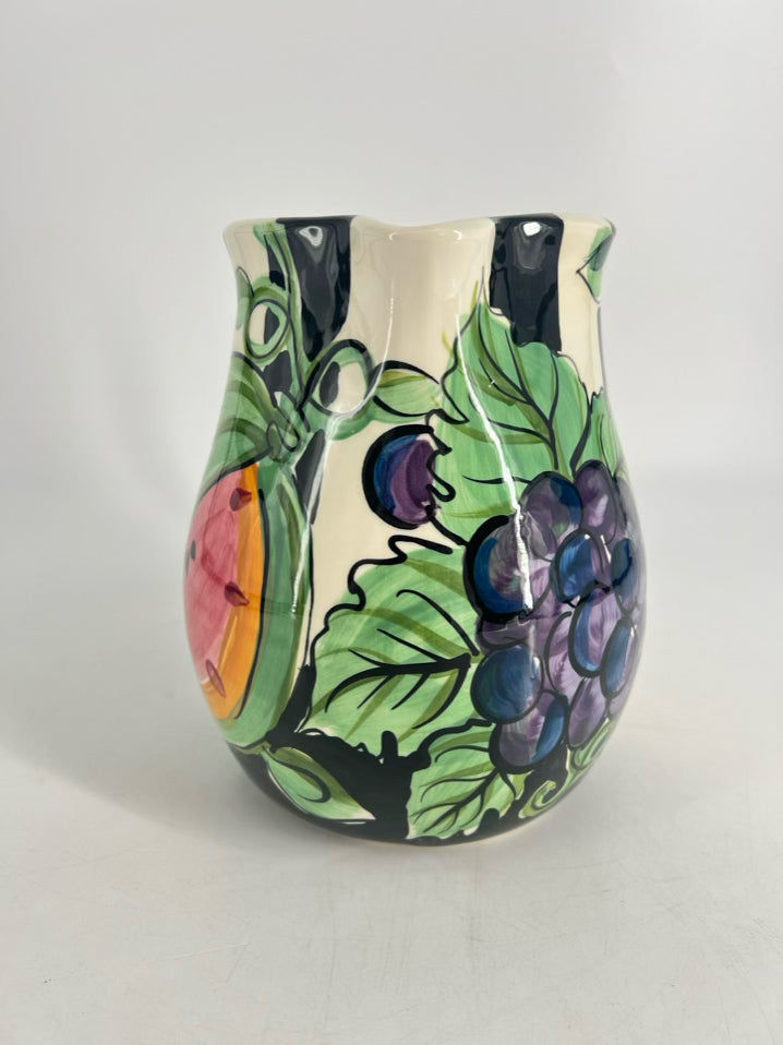 VICKI CARROLL Multi Colored Pottery Fruit Pitcher