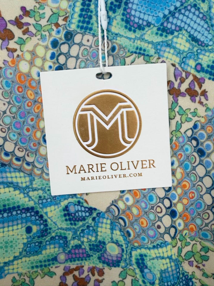 MARIE OLIVER Wmn's Size S Teal & Beige Print Maxi-Dress NWT