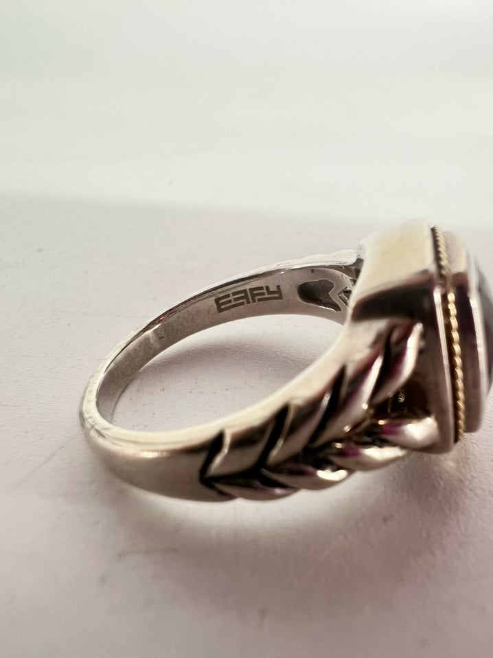 EFFY Sterling Silver Red Stone 18K Ring