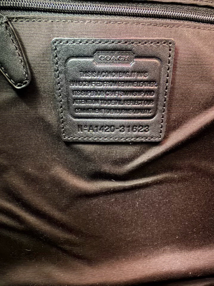 COACH Black Leather Hobo Bag