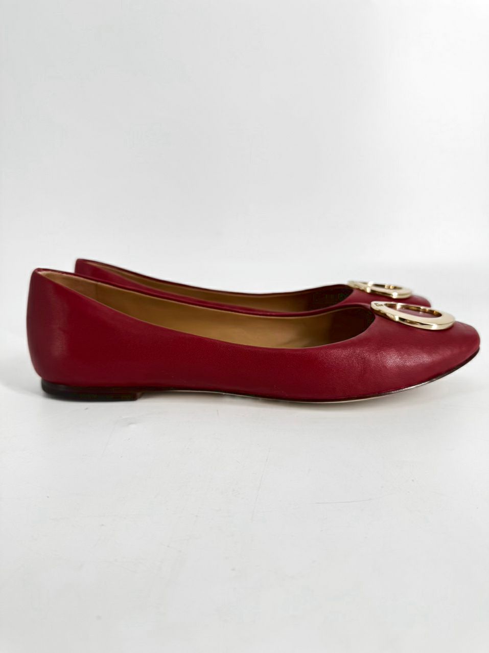 TORY BURCH Size 8.5 Cherry Red Leather Flats