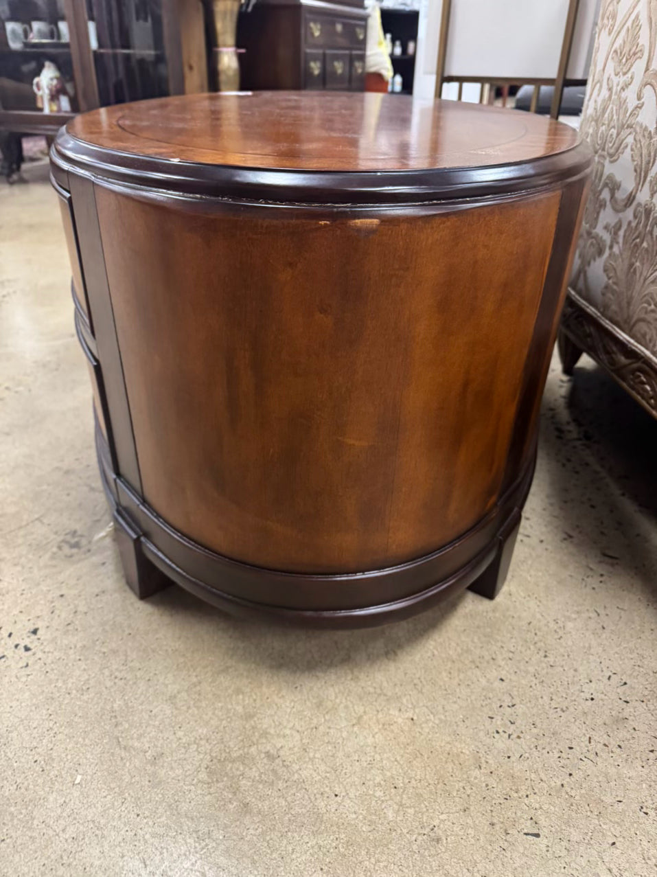 Oval Wood 2-Drawer Coffee Table