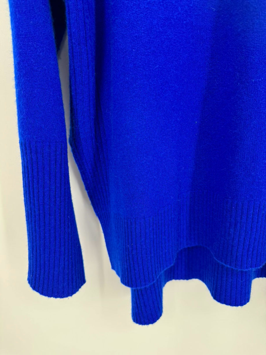 DIANE VON FURSTENBERG Size M Cobalt Cashmere Cowl Neck Sweater