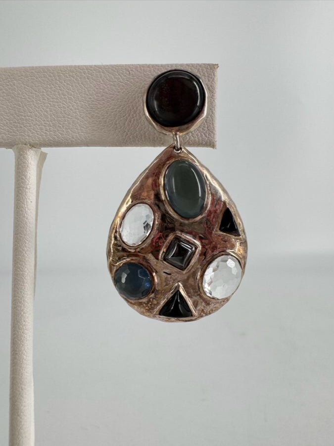 IPPOLITA STERLING SILVER Blue & Purple Rhinestone Earrings