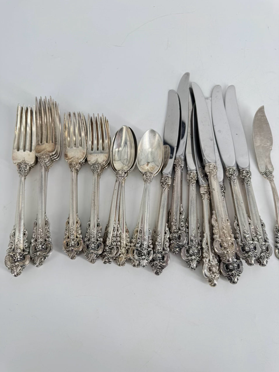 WALLACE STERLING SILVER Flatware Setting for 8