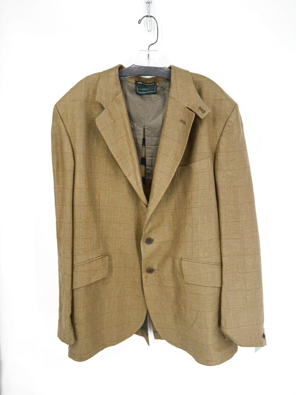 VINTAGE HOLLAND & HOLLAND Men's Size 48 Olive Linen Sport Coat