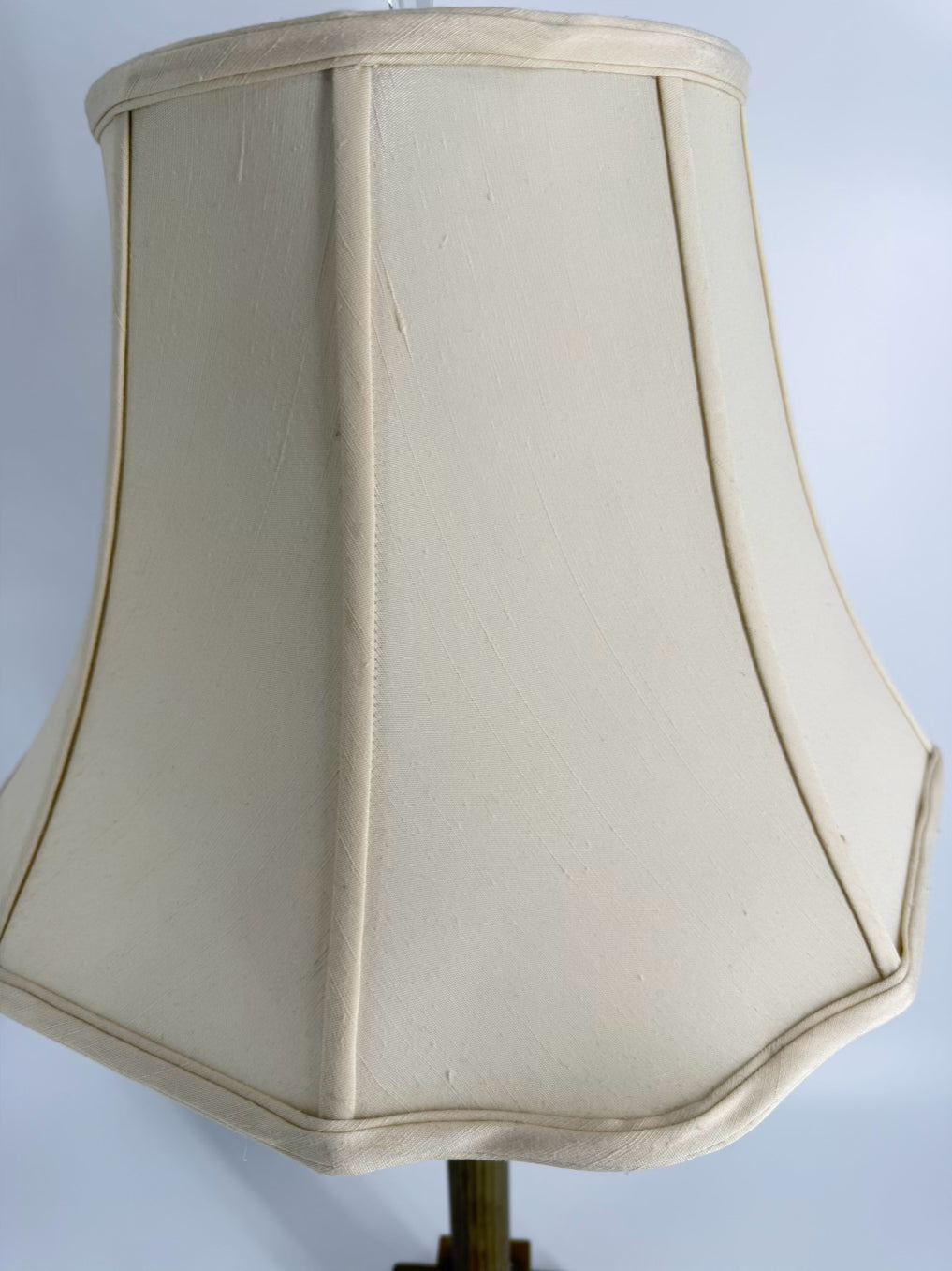 VINTAGE Glass & Brass Column Lamp w/ Shade