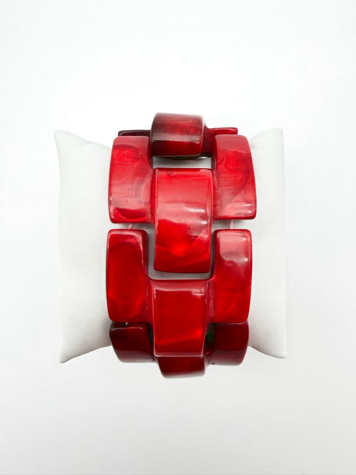 DOMINIQUE DENAIVE Red Resin Bracelet