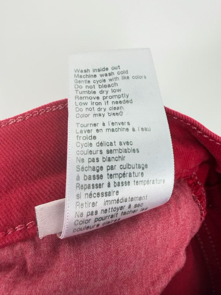 LE JEAN Wmn's Size 26 Red Denim Wide Leg Jeans