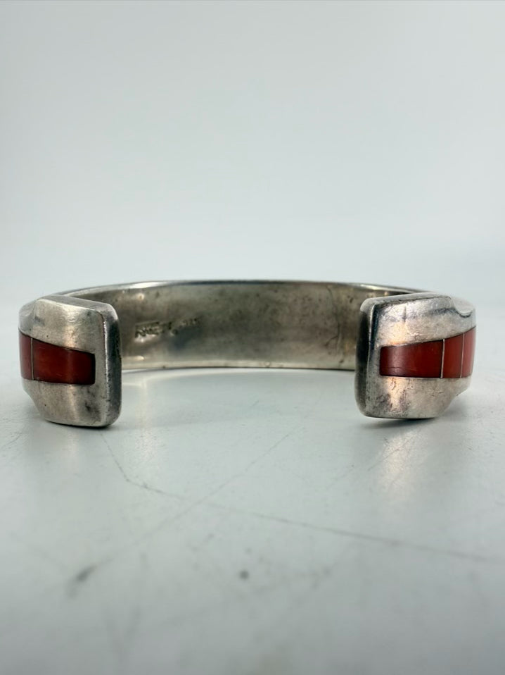 RAY TRACY STERLING SILVER Orange Spiny Oyster Shell Cuff