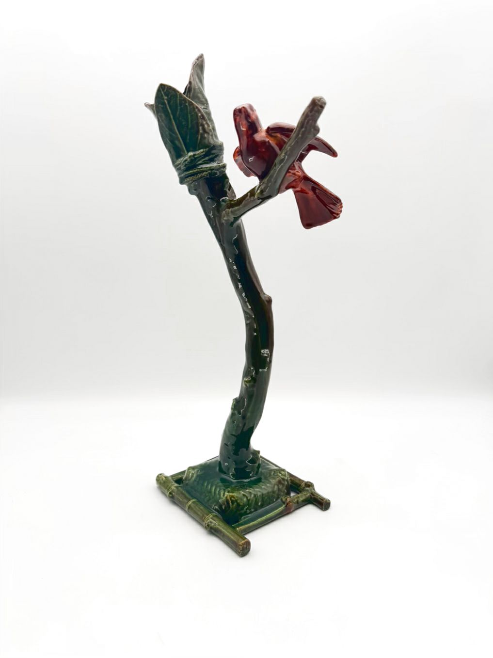 CHANGSTROM Brown, Green & Red Ceramic bird Object