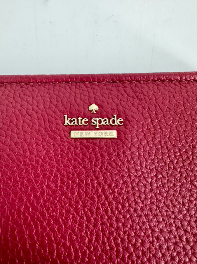 KATE SPADE Wine Pebbled Leather Jackson Street Marlow Wristlet NWT
