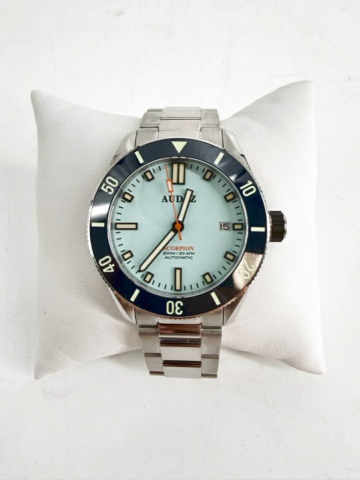 AUDAZ Blue Stainless Steel Sapphire Crystal Automatic Watch w/ Box