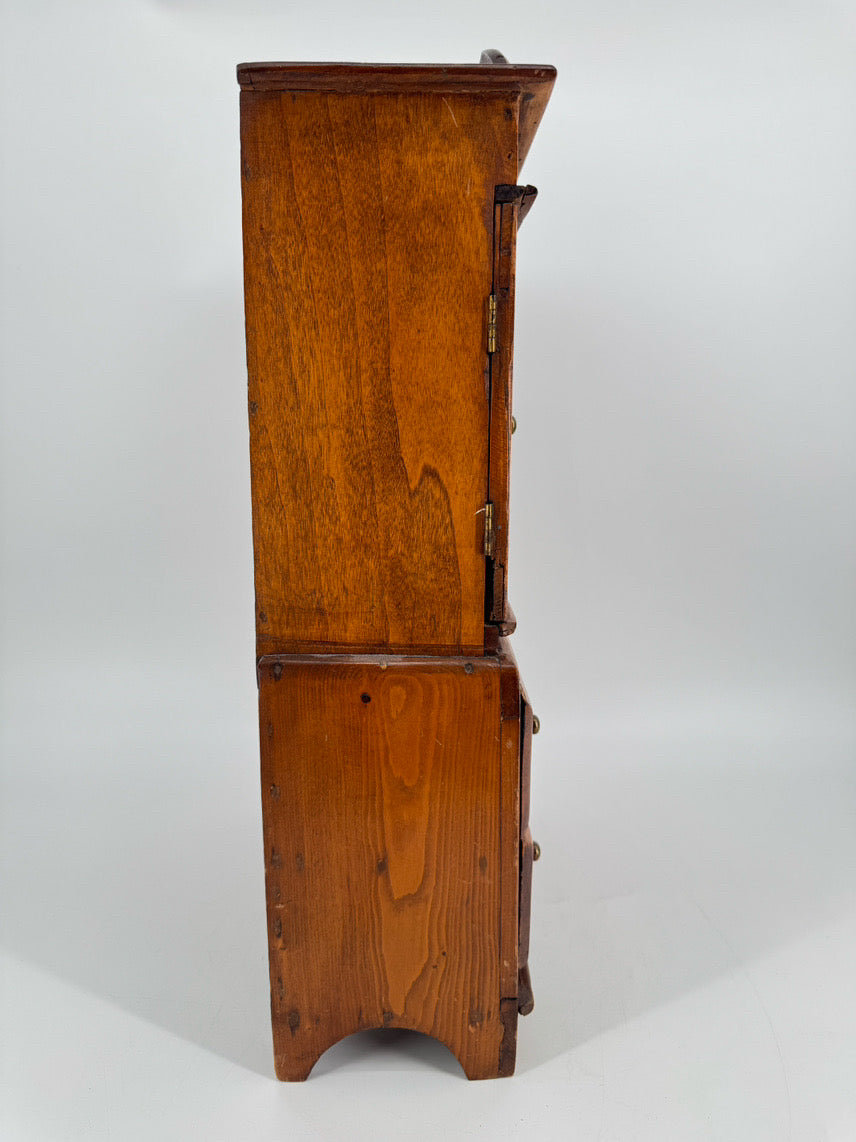 Pine Miniature Glass-Front Cabinet